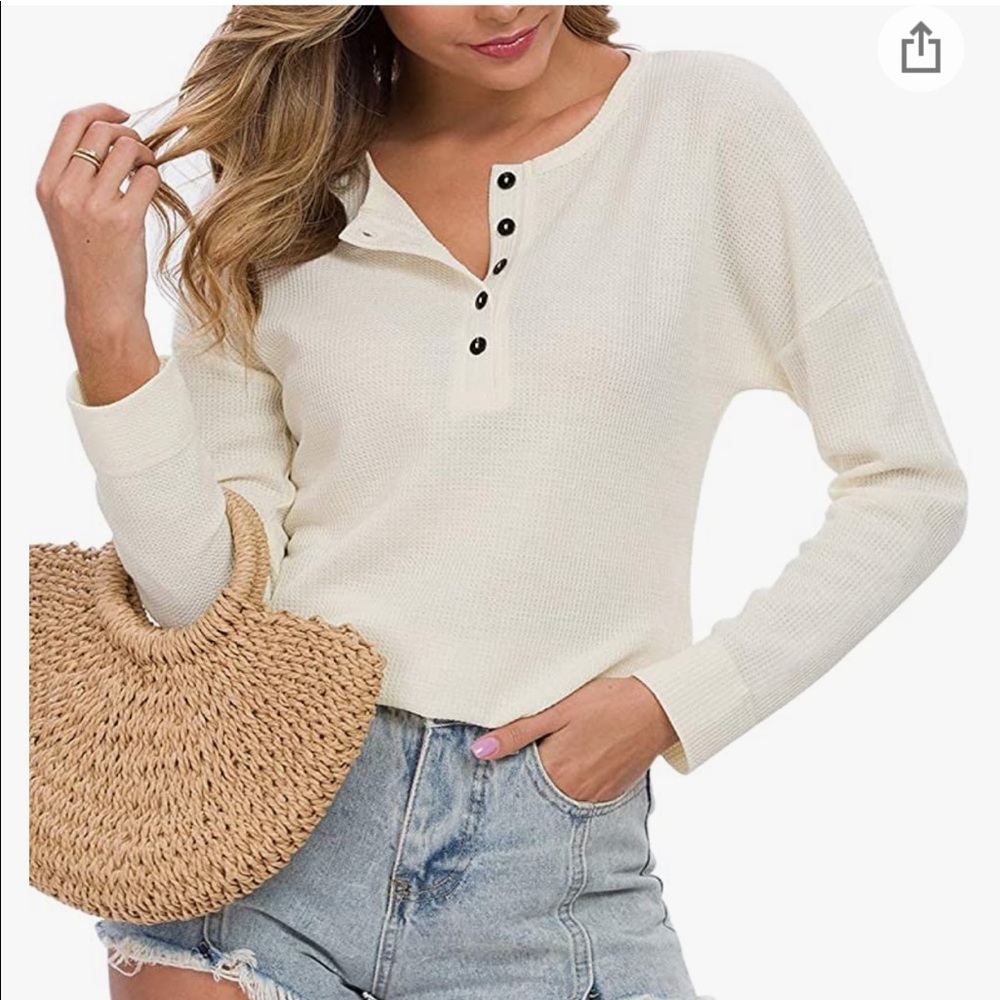 🚨CLOSING SHOP SALE🚨 Waffle Knit Henley Top